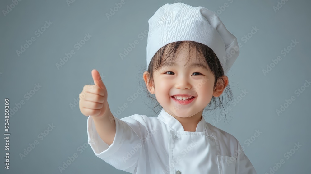 Happy Little Chef Giving Thumbs Up Happy Little Chef Giving Thumbs Up