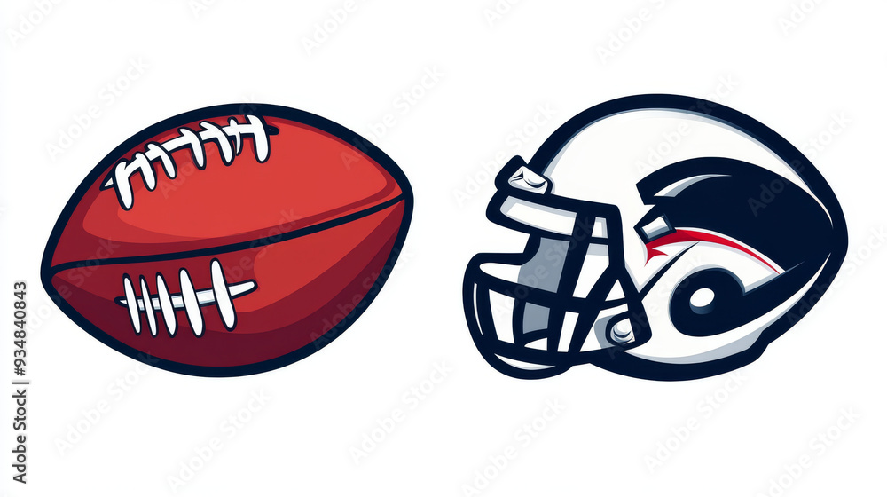 Rugby and American football symbols for use in mascots or sports design, including logos. Rugby and American football symbols for use in mascots or sports design, including logos.