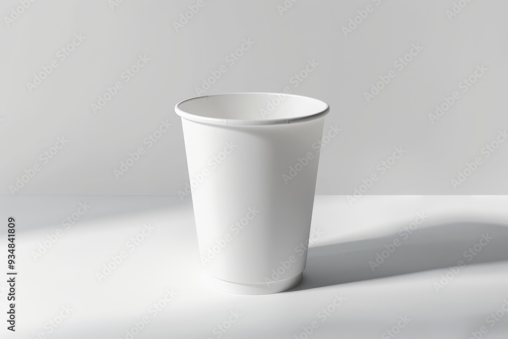 White Paper Coffee Cup on a White Surface
