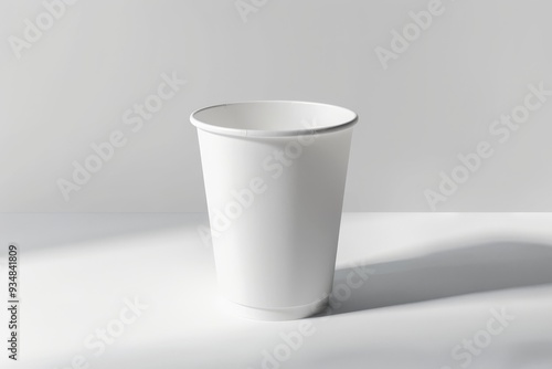 White Paper Coffee Cup on a White Surface