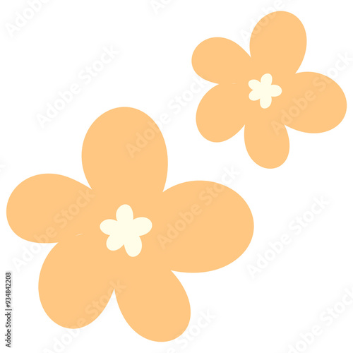 Cute Flower hand draw In Flat Design spring beautiful flowers