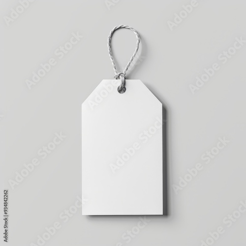 Blank White Tag with String Loop