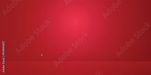 3d abstract studio room background. Red empty gradient backdrop. Product minimal interior mockup. Scene for product presentation. Christmas mockup vector modern studio