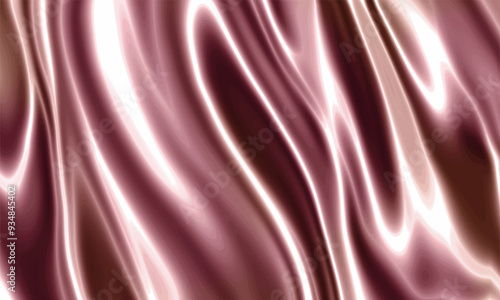 Liquid rose gold silk texture background design with smooth waves.