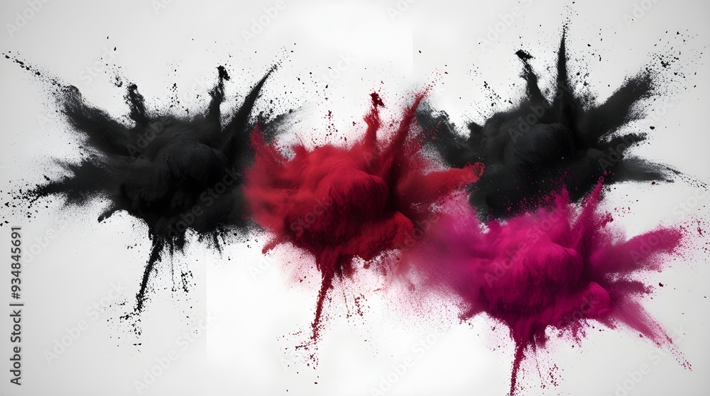Black and Scarlet Ruby Color Powder Dust Explosion on Transparent Background: A Vibrant and Dynamic Graphic Resource for Celebrations, Festivals, and Party Design Black and Scarlet Ruby Color Powder Dust Explosion on Transparent Background: A Vibrant and Dynamic Graphic Resource for Celebrations, Festivals, and Party Design