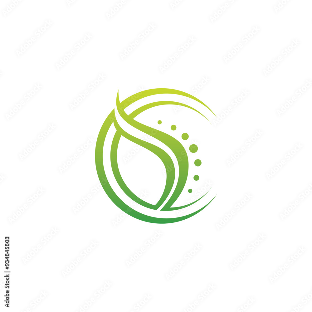 Naklejka premium Green leaf nature beauty logo