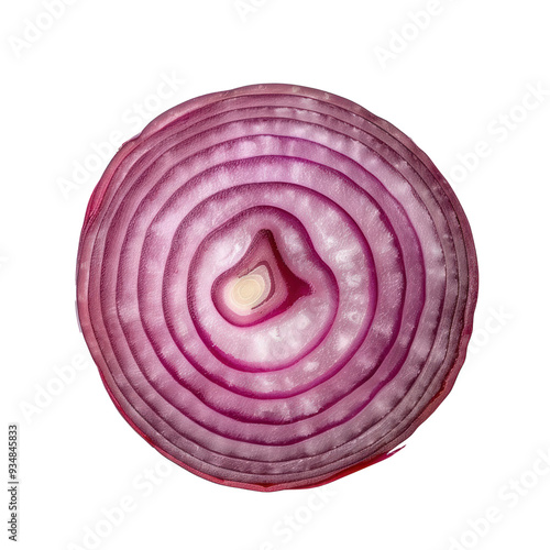 Red Onion Portion top view isolate on transparency background