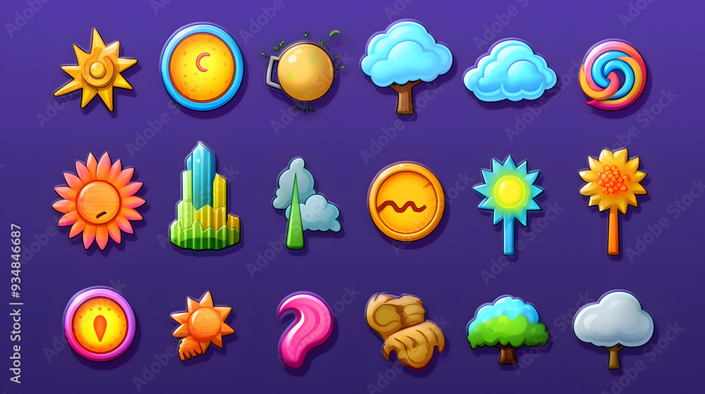Weather Game Icon 3d pixel cartoon Weather Game Icon 3d pixel cartoon