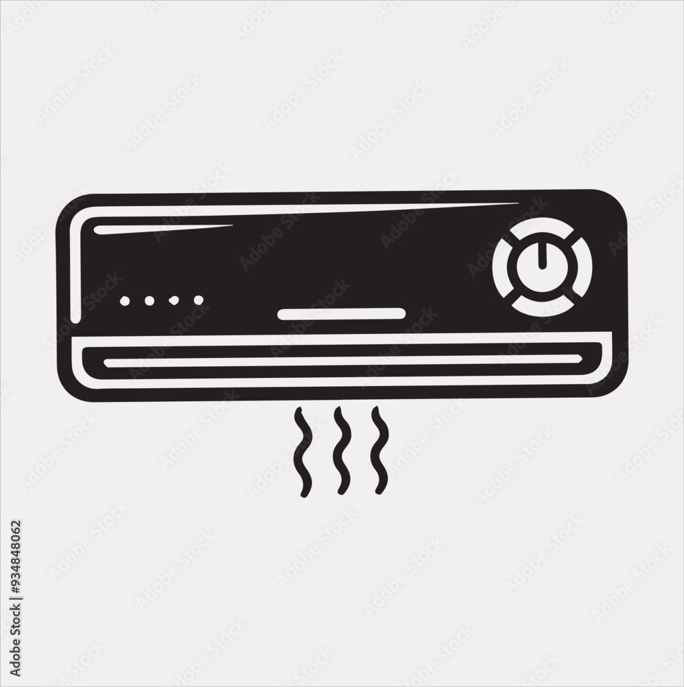 Air conditioner Vector silhouette icon on a white background Air conditioner Vector silhouette icon on a white background
