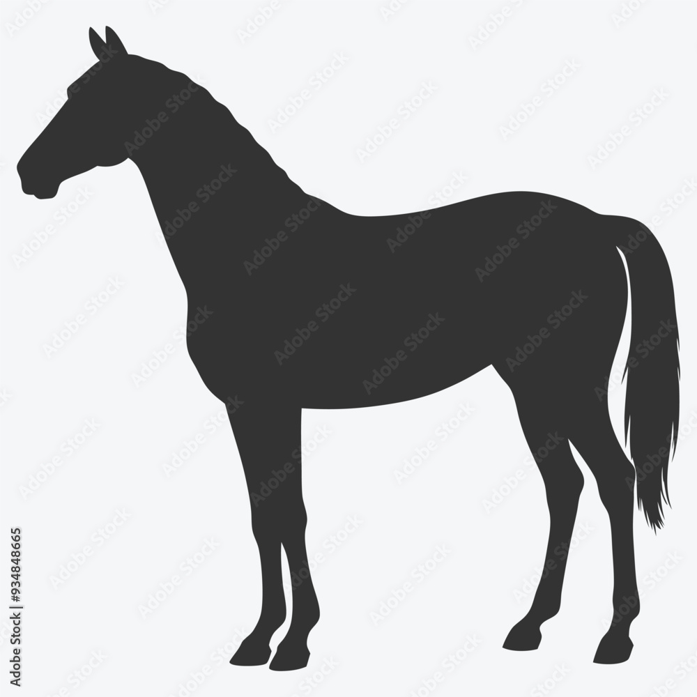 Obraz premium Majestic Horse Silhouette Vector Illustration, Perfect for Elegant Design Projects
