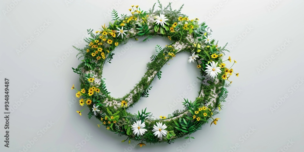 A Prohibition Sign Comprised of Flowery Plants A Prohibition Sign Comprised of Flowery Plants