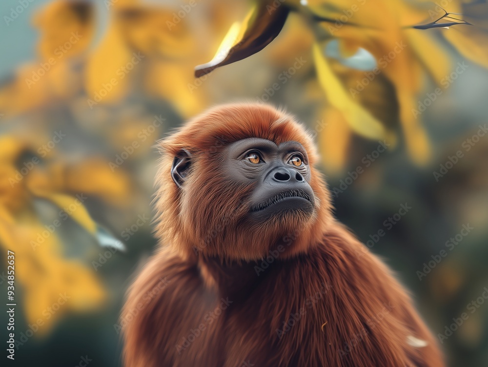 Obraz premium Portrait of a Howler Monkey in the Tropical Wilderness