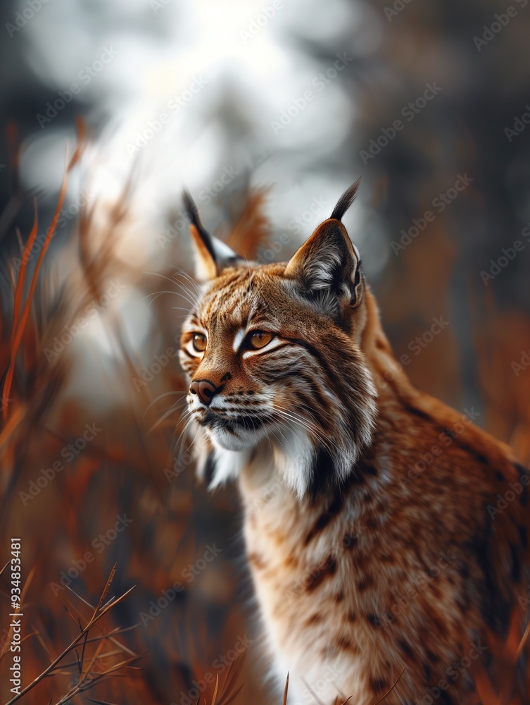 Close Up Portrait of a Wildcat, Felis silvestris, in a Temperate Forest Close Up Portrait of a Wildcat, Felis silvestris, in a Temperate Forest