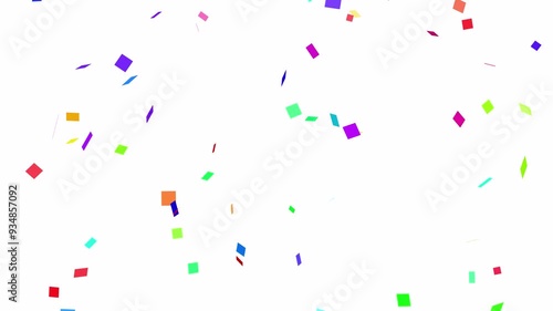 Animation of colorful confetti falling background video, Confetti celebratory explosion with elements on a background, Colorful confetti particles animation