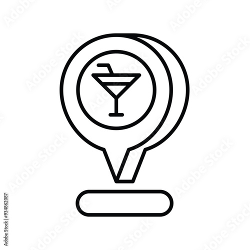 pub line icon with white background vector stock illustration