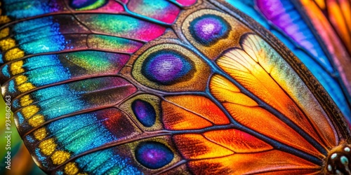 Wallpaper Mural Close up shot of a colorful butterfly wing showing intricate patterns and textures Torontodigital.ca