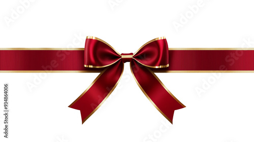 red and gold ribbon on isolated background