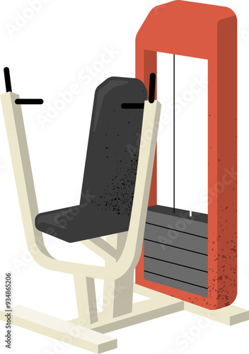 Vector Illustration of Chest Press Machine Gym Equipment