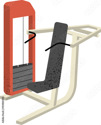 Vector Illustration of Shoulder Press Gym Equipment