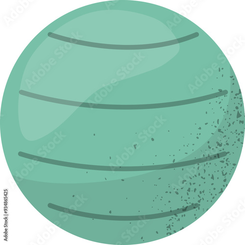 Vector Illustration of Stability Ball Gym Equipment