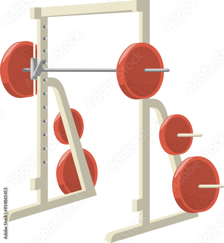 Vector Illustration of Smith Machine Gym Equipment