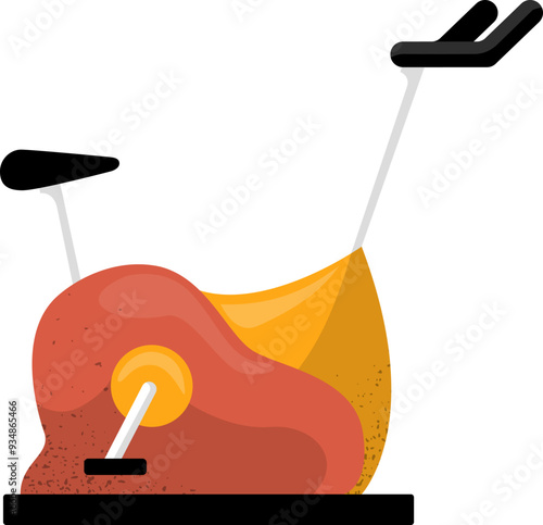 Vector Illustration of Stationary Bike Gym Equipment