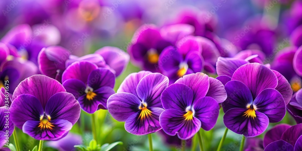 A stunning background of vibrant purple pansies flowers A stunning background of vibrant purple pansies flowers