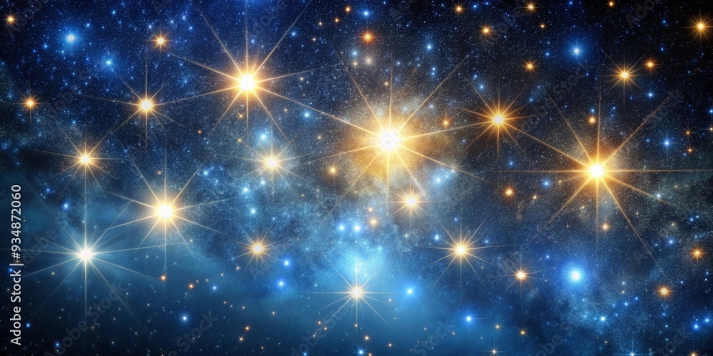 Obraz premium Deep space image showing shining stars in a night sky constellation within a galaxy