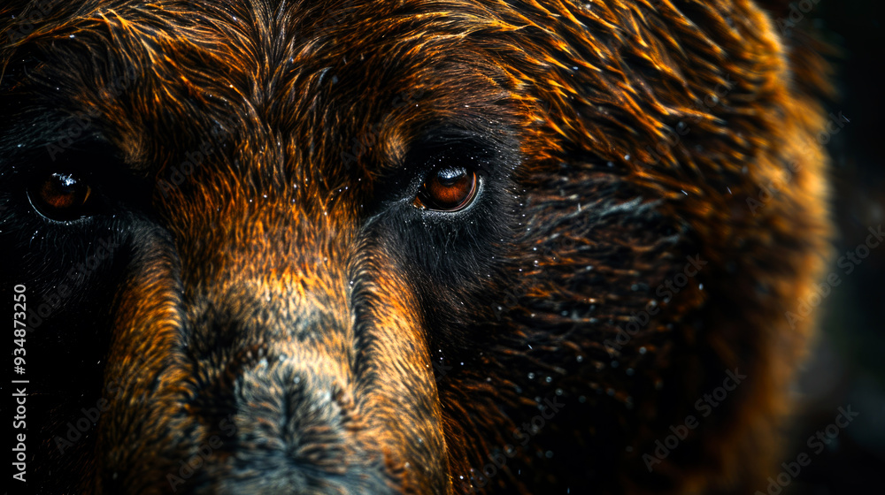 Close-up of a Brown Bear's Eye and Fur Close-up of a Brown Bear's Eye and Fur