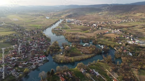 aerial view of village