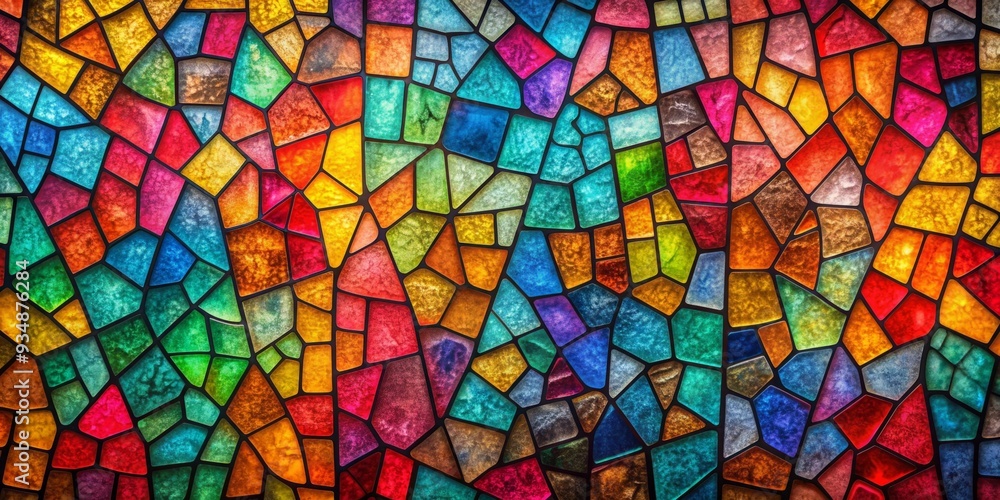 Colorful and vibrant stained glass broken texture background for design projects Colorful and vibrant stained glass broken texture background for design projects