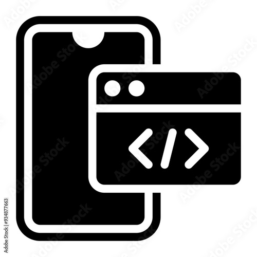 front end, mobile programming, mobile app, development, app development, application glyph or solid icon