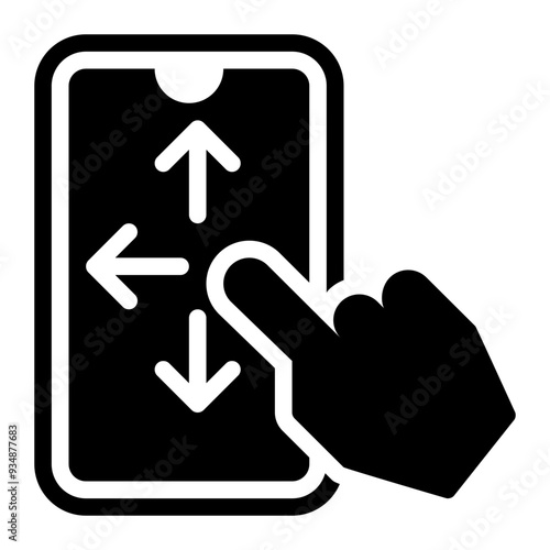 gestures, finger actions, control, smartphone, mobile, touchscreen glyph or solid icon