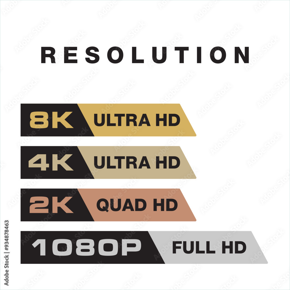Icon resolution 8k 4k 2k 1080p gold Icon resolution 8k 4k 2k 1080p gold