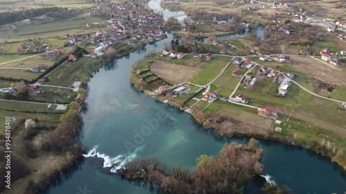 aerial view of the river