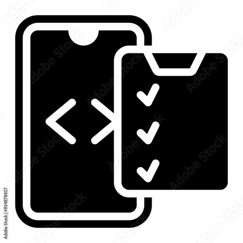 testing, quality assurance, qa, mobile programming, mobile app, development, app development glyph or solid icon