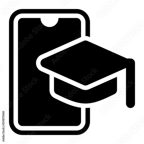 university app, mobile app, application, university, education app, educational, academy glyph or solid icon