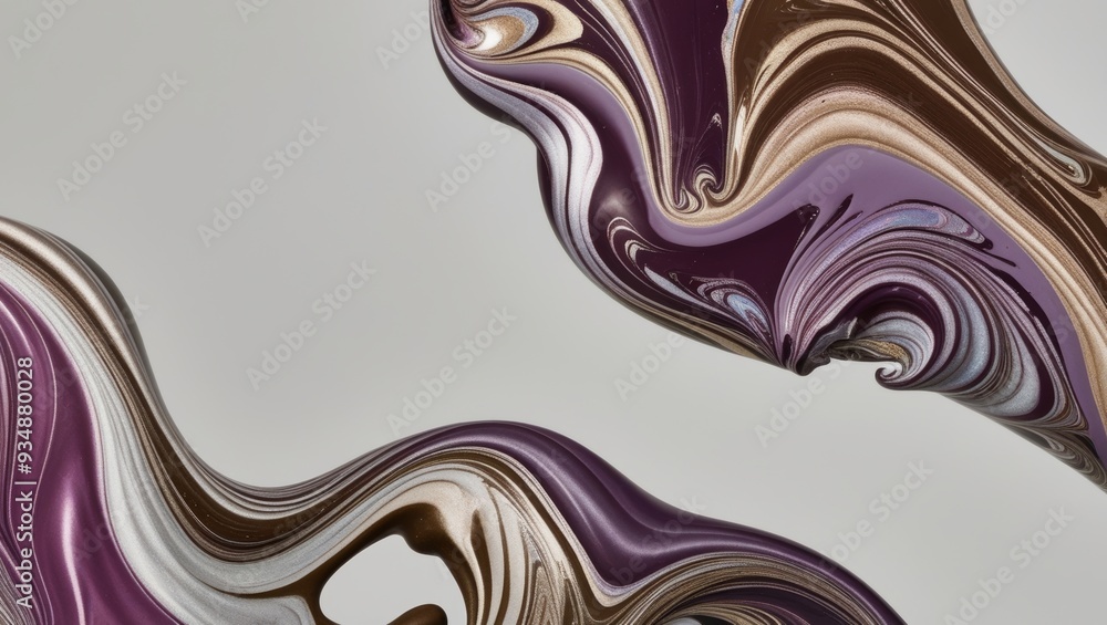 Abstract Swirls of Purple, Brown, and White Paint Abstract Swirls of Purple, Brown, and White Paint
