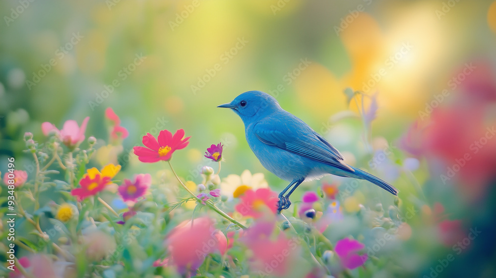 blue bird with its wings spread wide, blue bird with its wings spread wide,