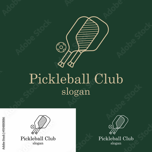 Pickleball logo design luxury minimalist