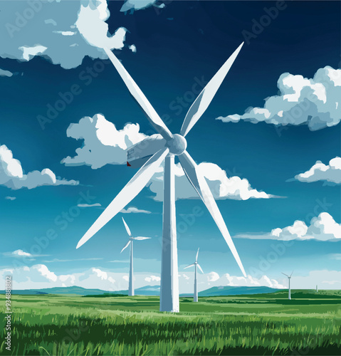 WIND TURBINE drawing cartoon anime 
