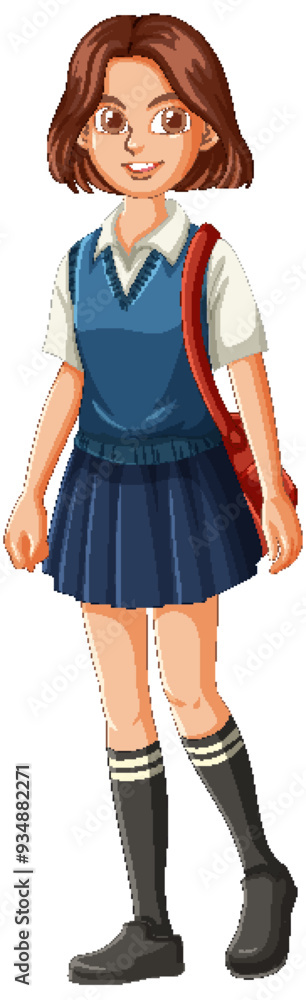 Smiling Schoolgirl in Uniform Smiling Schoolgirl in Uniform
