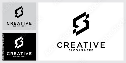 SS or S initial letter logo design vector.