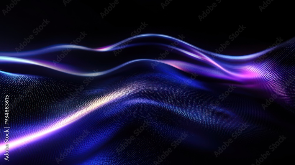Abstract Purple and Blue Light Waves with a Dotted Texture Abstract Purple and Blue Light Waves with a Dotted Texture