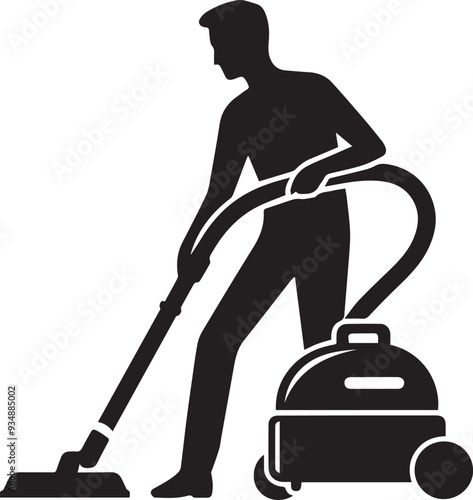 Vacuum vector silhouette illustration logo art