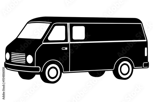 Van Illustration Vector Art - Cartoon Van Design, Vector Icon, Vehicle Clipart