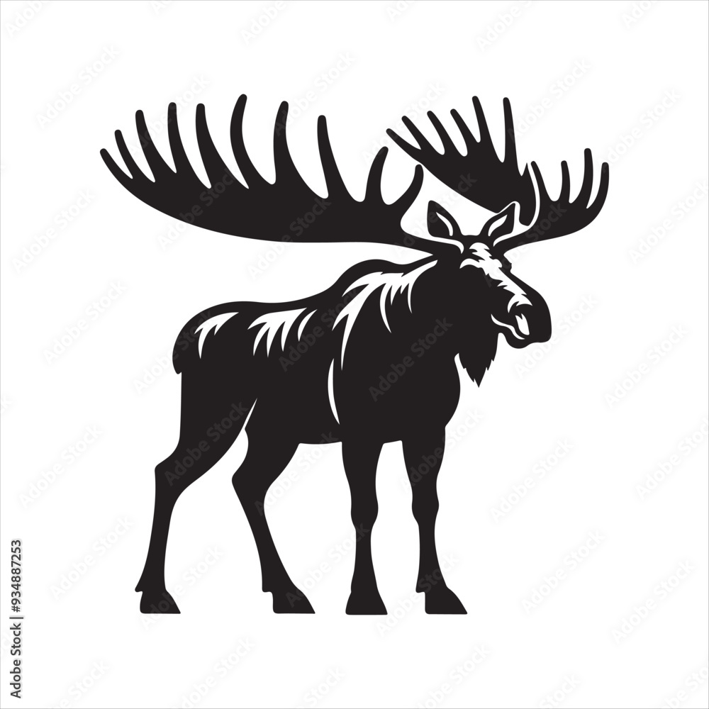 Obraz premium Moose silhouette vector
