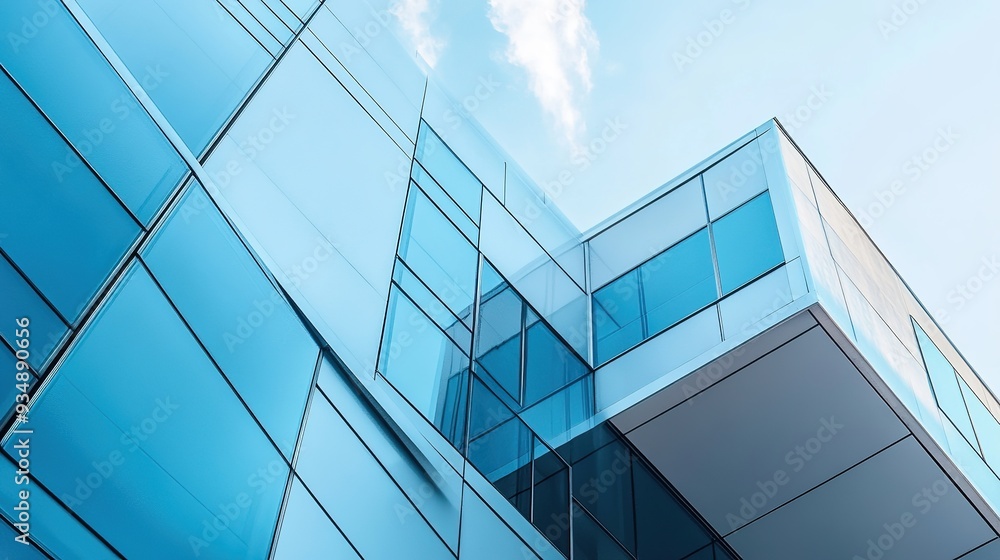 Azure Ambition: Modern glass office building soaring into the sky, reflecting clouds and ambition in its sleek design. Azure Ambition: Modern glass office building soaring into the sky, reflecting clouds and ambition in its sleek design.