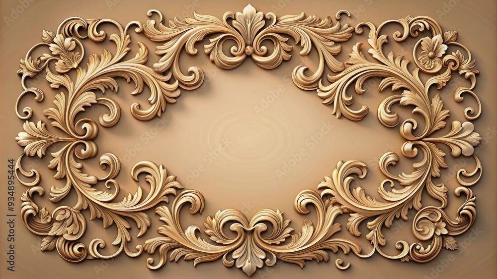 Baroque ornament design elements with intricate details on a background Baroque ornament design elements with intricate details on a background