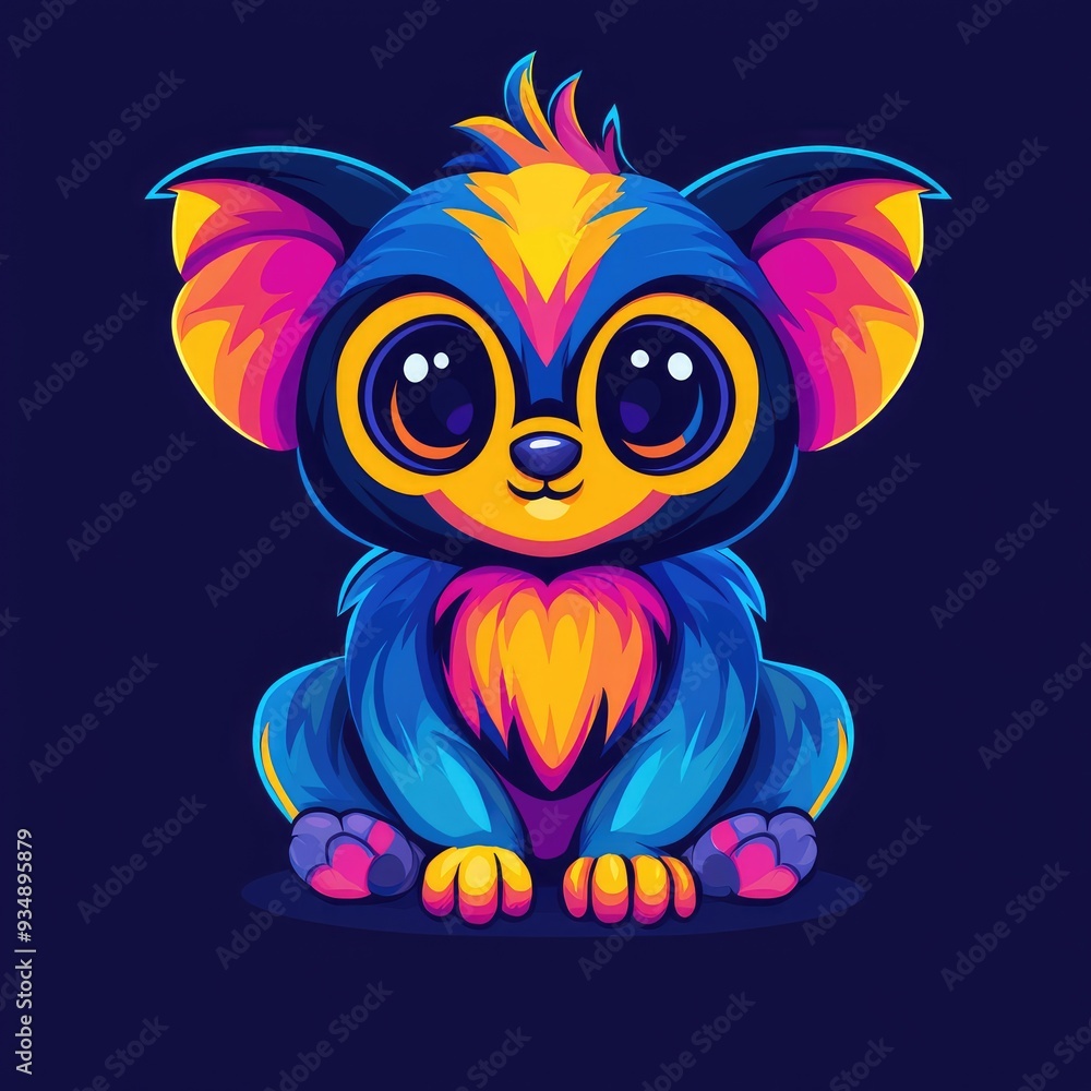 Fototapeta premium Colorful cartoon koala character illustration